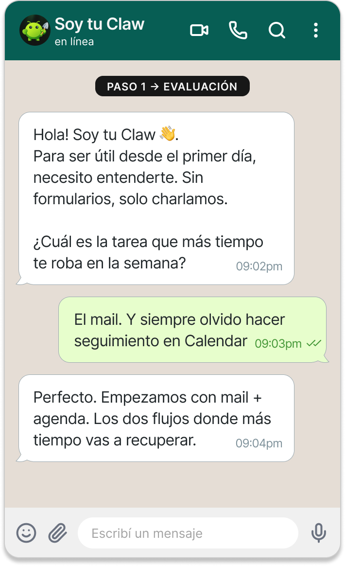 Soy tu Claw WhatsApp Chat